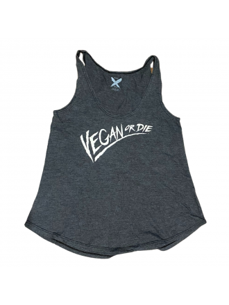 Canotta Vegan Or Die in Charcoal - Raven And Crow